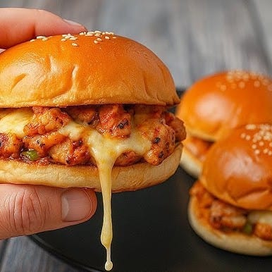 The Cheesy Crunch Chicken Burger.